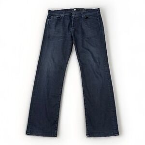 7 For All Mankind Standard Jeans Mens 40 Blue Stretch Denim Straight Button Fly